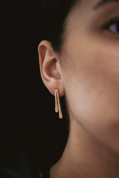 Double Sunburst Stud Earrings, Gold Fill, Rose Gold Fill, or Sterling Silver