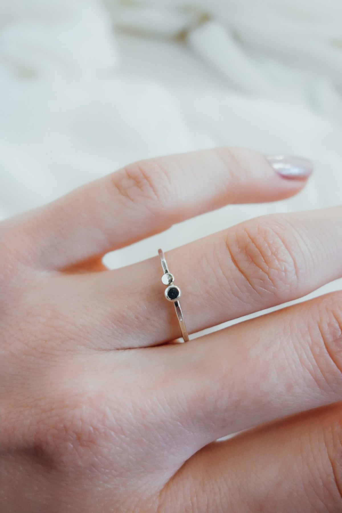 Double Pebble Ring, Sterling Silver