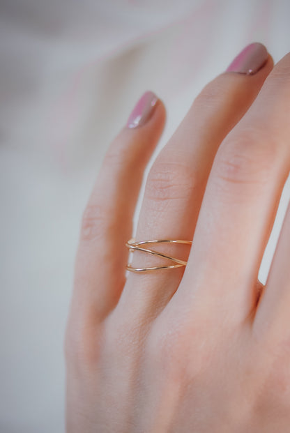 Wraparound Ring, Solid 14K Rose Gold