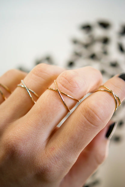 X-Ring, Solid 14K Rose Gold