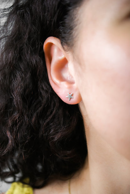 Star Stud Earrings, Gold Fill, Rose Gold Fill or Sterling Silver