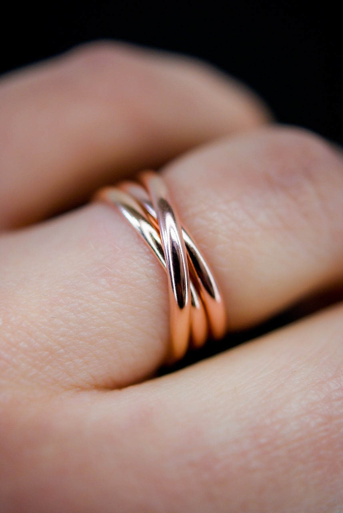 Overlap Ring, Solid 14K Rose Gold