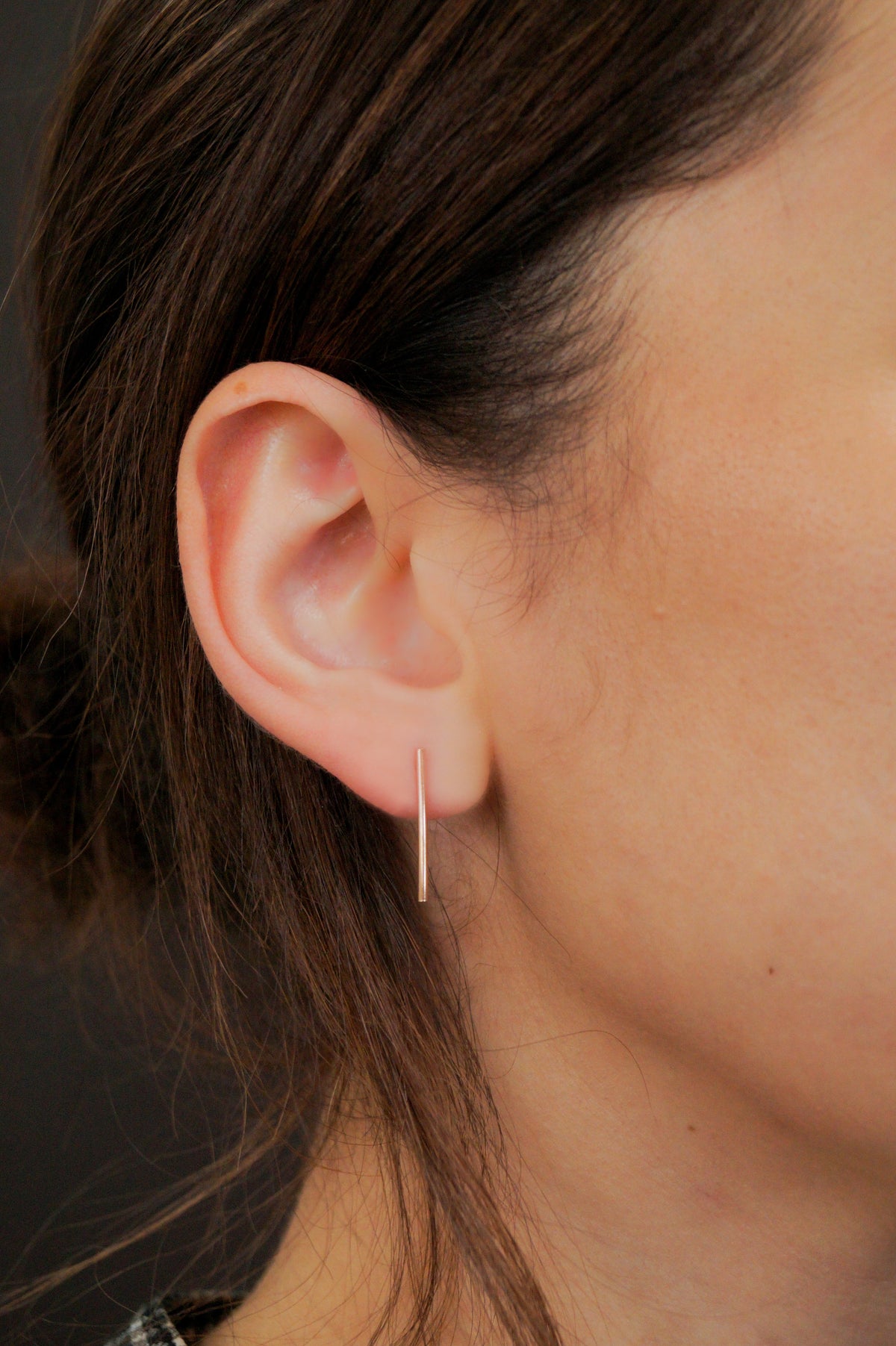 Bar Stud Earrings, Gold Fill, Rose Gold Fill or Sterling Silver