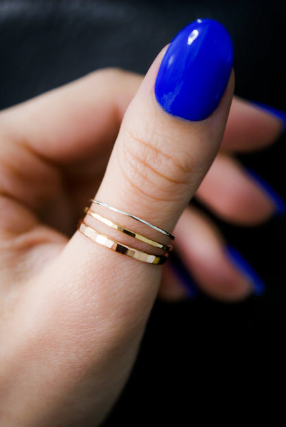 Basic Stacking Set Of 3 Rings, Gold Fill, Rose Gold Fill or Sterling Silver