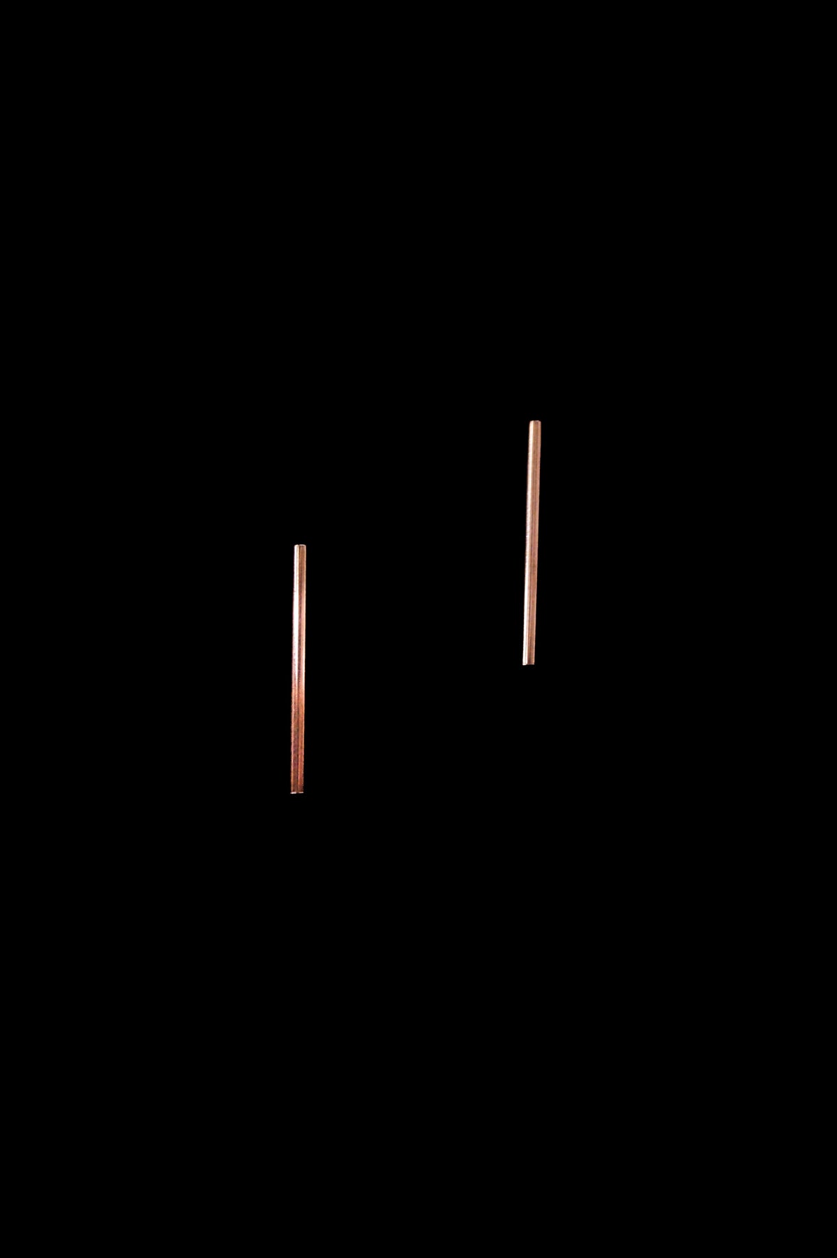 Bar Stud Earrings in Solid Gold or Rose Gold