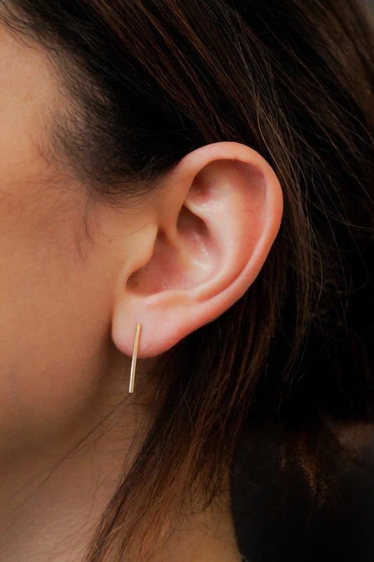 Bar Stud Earrings, Gold Fill, Rose Gold Fill or Sterling Silver