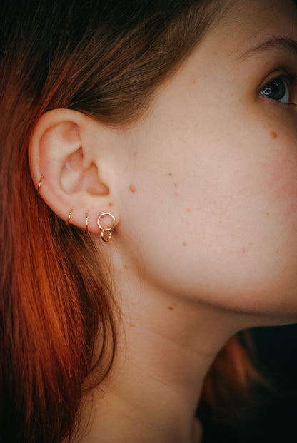 Link Stud Earrings, Gold Fill, Rose Gold Fill, or Sterling Silver