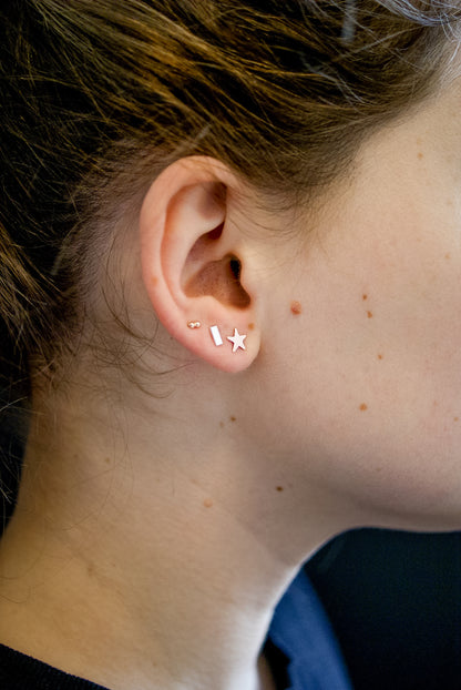 Mini Mirror Stud Earrings, Gold Fill, Rose Gold Fill, or Sterling Silver