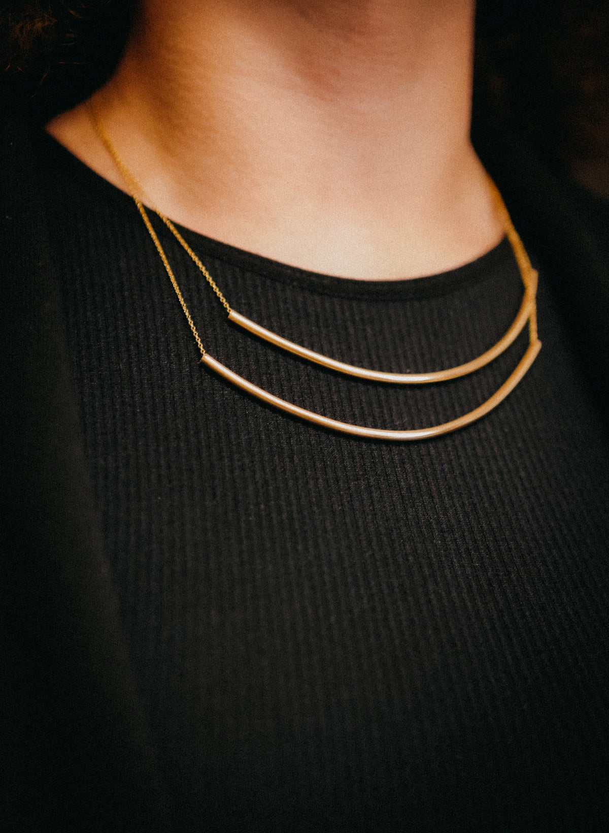 Arc Necklace, Gold Fill or Sterling Silver