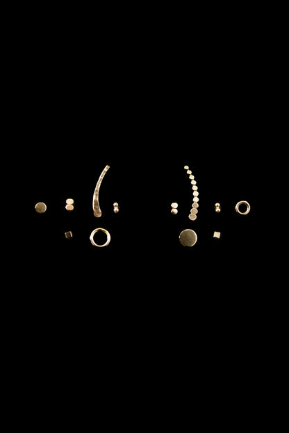 Square Mirror Stud Earrings, Gold Fill, Rose Gold Fill, or Sterling Silver