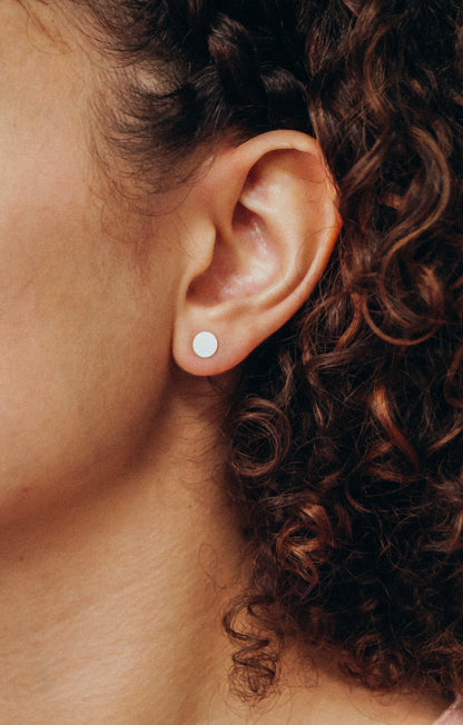 Dot Stud Earrings in Solid Gold or Rose Gold