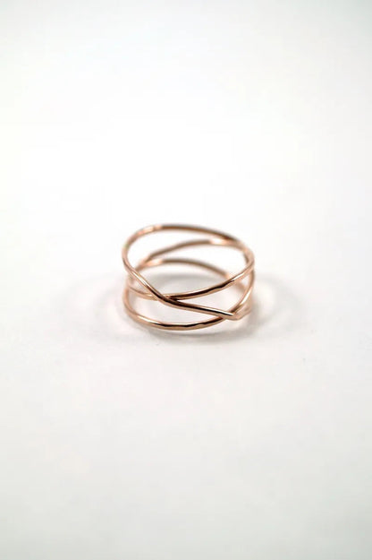 Wraparound Ring, Solid 14K Rose Gold