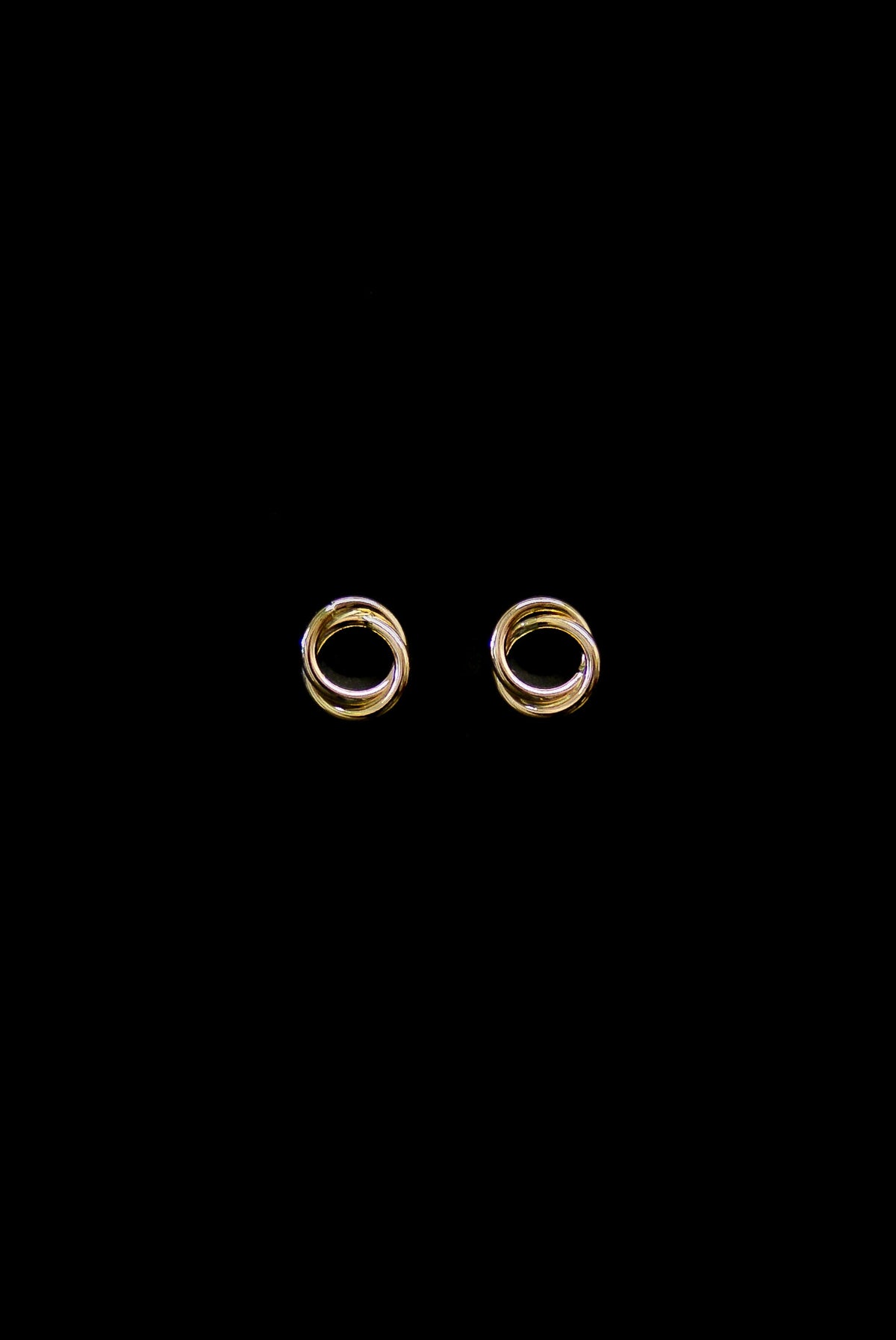 Interlocking Stud Earrings, Gold Fill, Rose Gold Fill or Sterling Silver