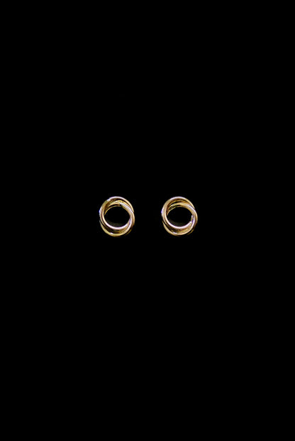 Interlocking Stud Earrings, Gold Fill, Rose Gold Fill or Sterling Silver