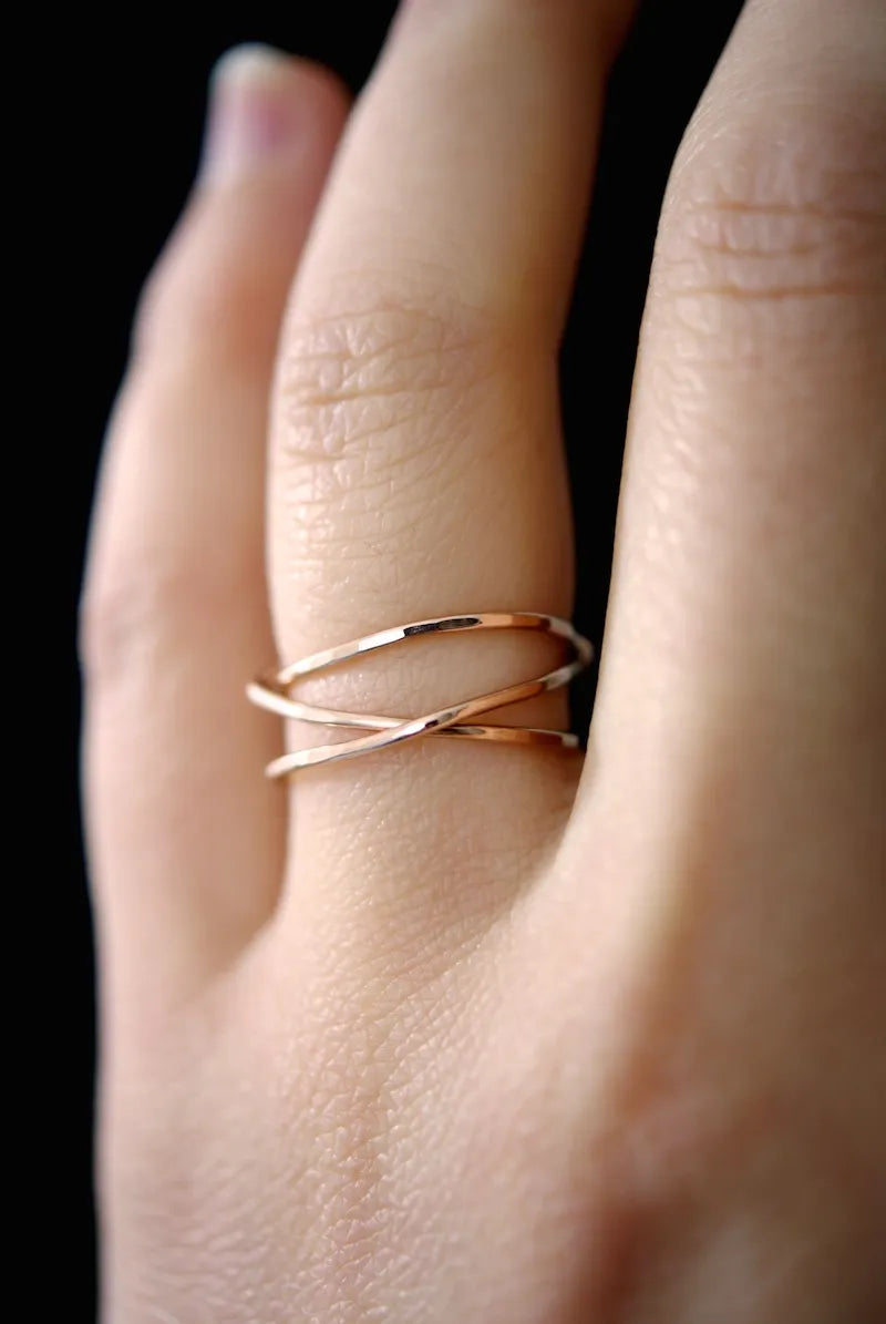 Wraparound Ring, Solid 14K Rose Gold