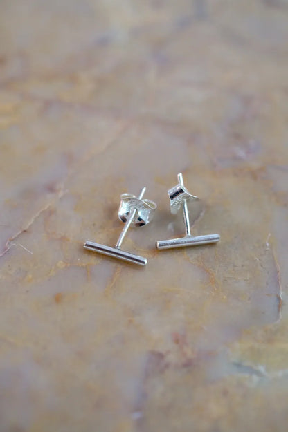 Mini Bar Stud Earrings, Gold Fill, Rose Gold Fill, or Sterling Silver