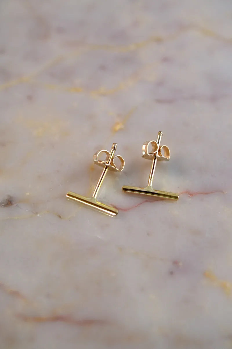 Mini Bar Stud Earrings, Gold Fill, Rose Gold Fill, or Sterling Silver