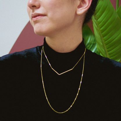 Geo Layering Necklace Set of 2 in Gold Fill, Rose Gold Fill, or Sterling Silver