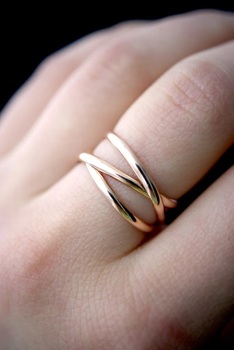 Infinity Spiral Ring, Solid 14K Rose Gold