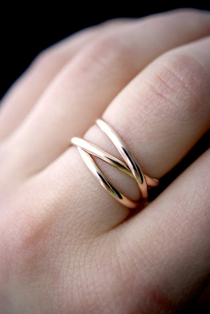 Infinity Spiral Ring, Solid 14K Rose Gold