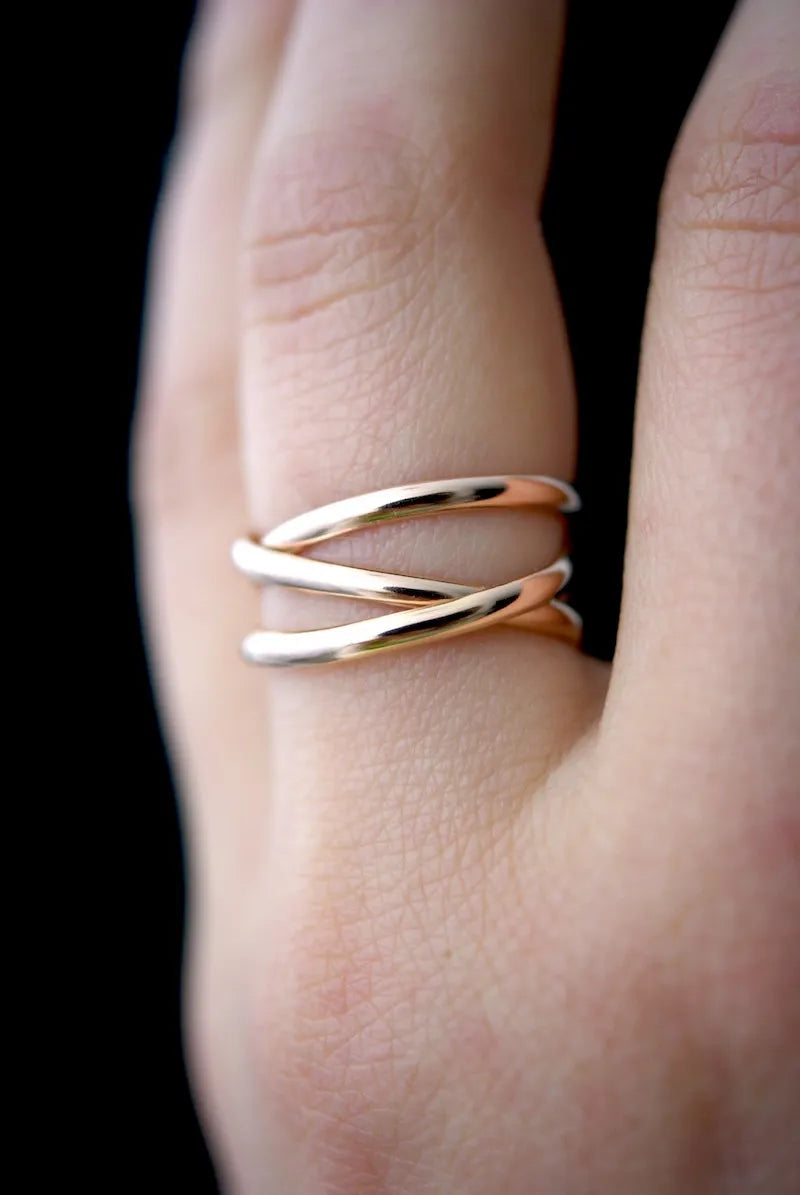 Infinity Spiral Ring, Solid 14K Rose Gold