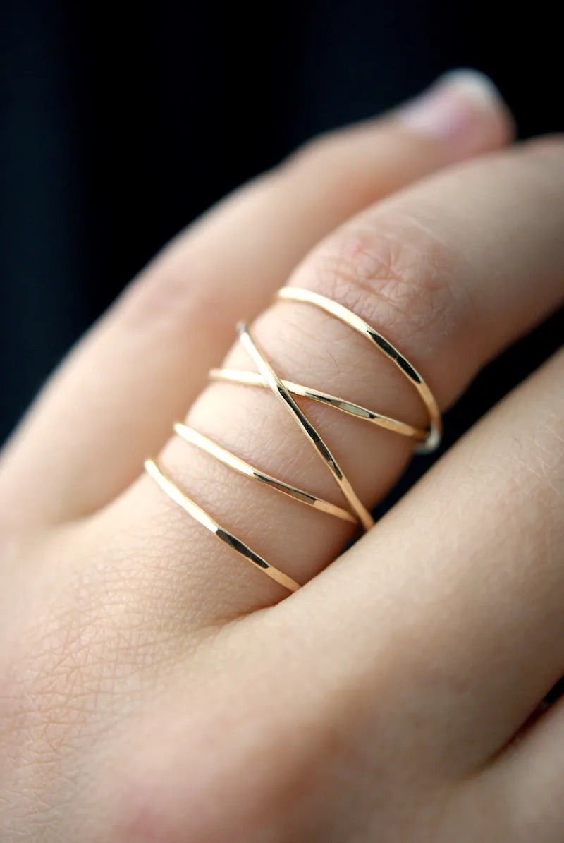 Extra Large Wraparound Ring, Solid 14K Gold