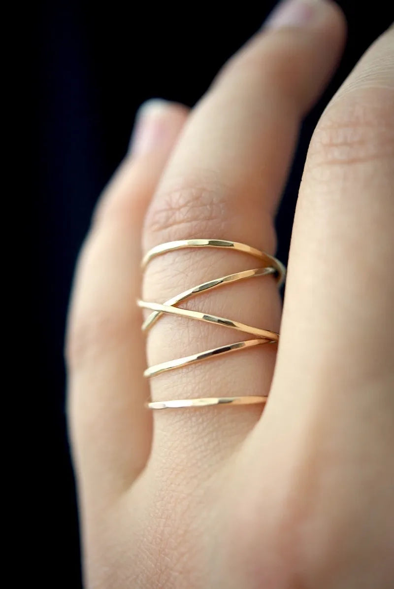 Extra Large Wraparound Ring, Solid 14K Gold