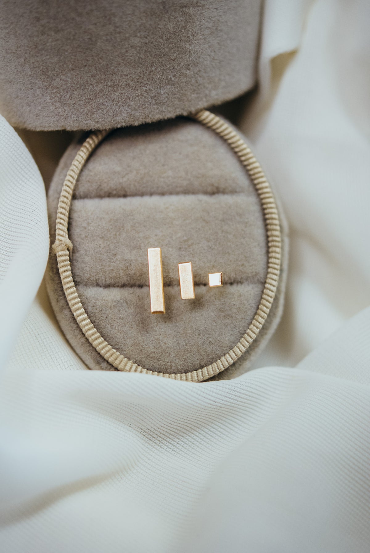 Mini Mirror Stud Earrings in Solid Gold