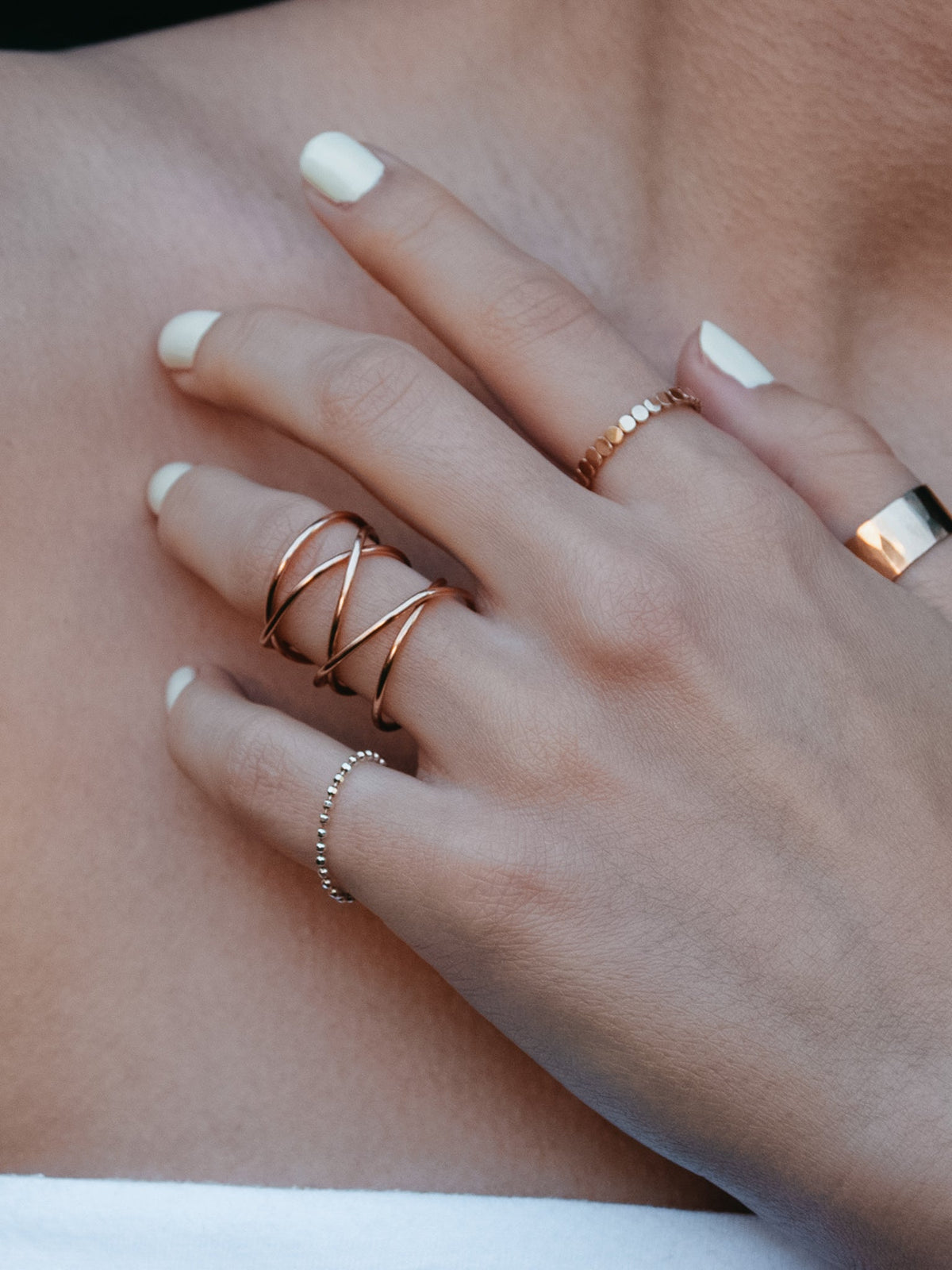 Extra Large Wraparound Ring, Solid 14K Rose Gold