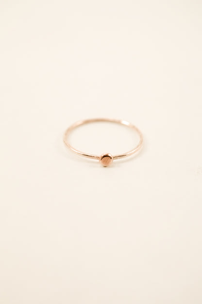 Small Pebble Ring, Solid 14K Rose Gold