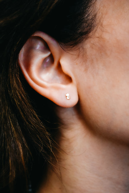 Hammered Bead Stud Earrings, 14K Gold Fill, Rose Gold Fill or Sterling Silver