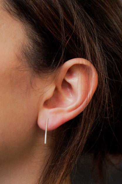 Bar Stud Earrings, Gold Fill, Rose Gold Fill or Sterling Silver