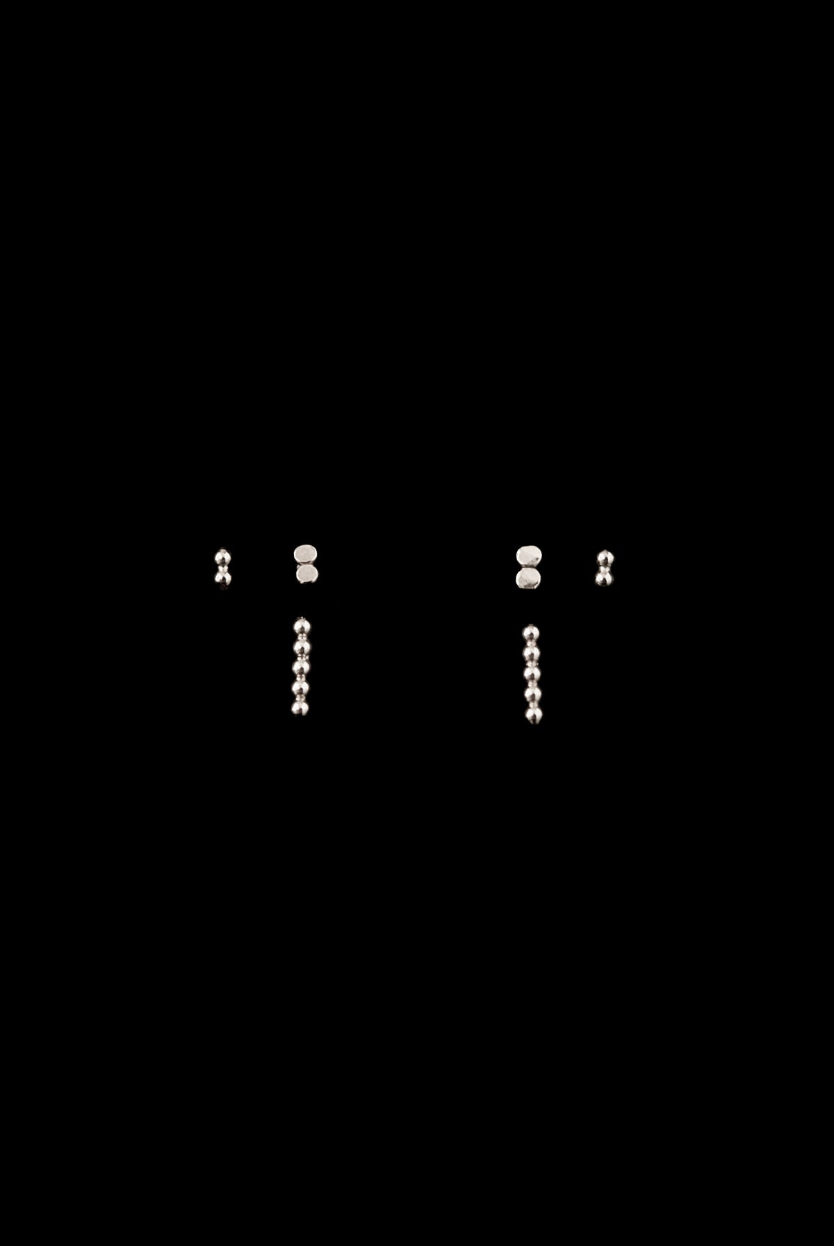 Tiny Bead Bar Stud Earrings, Gold Fill, Rose Gold Fill, or Sterling Silver