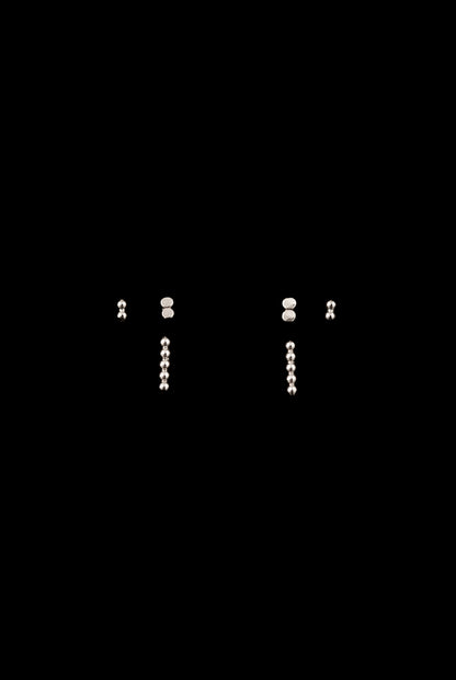 Tiny Bead Bar Stud Earrings, Gold Fill, Rose Gold Fill, or Sterling Silver