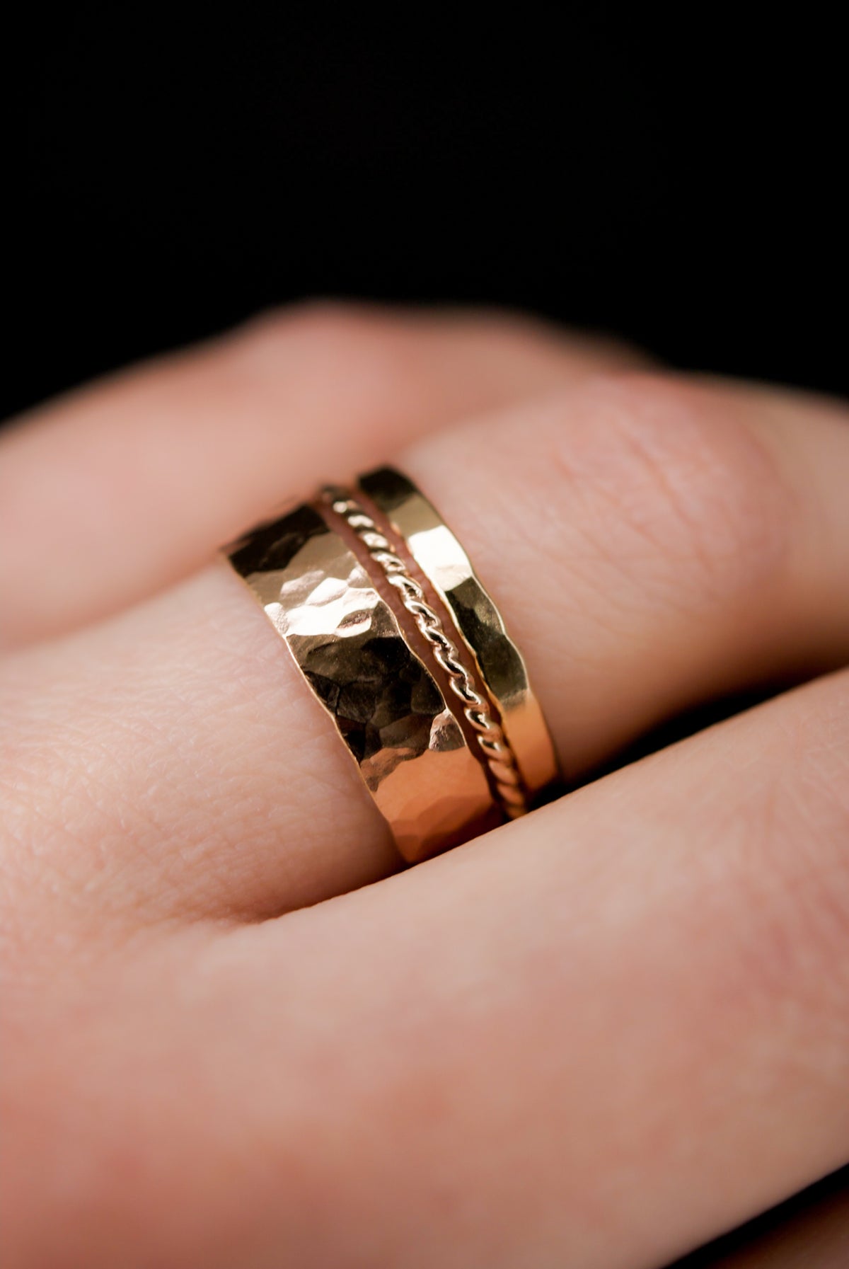 Essential Set of 3 Stacking Rings, Gold Fill, Rose Gold Fill or Sterling Silver