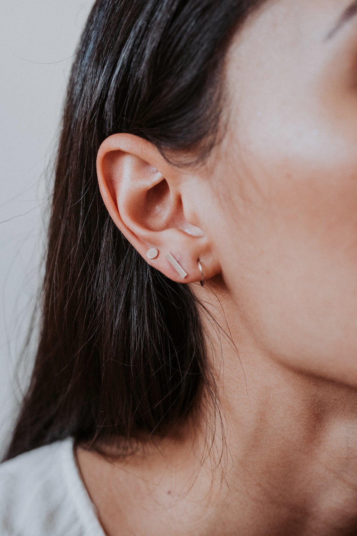 Mirror Stud Earrings, Gold Fill, Rose Gold Fill, or Sterling Silver