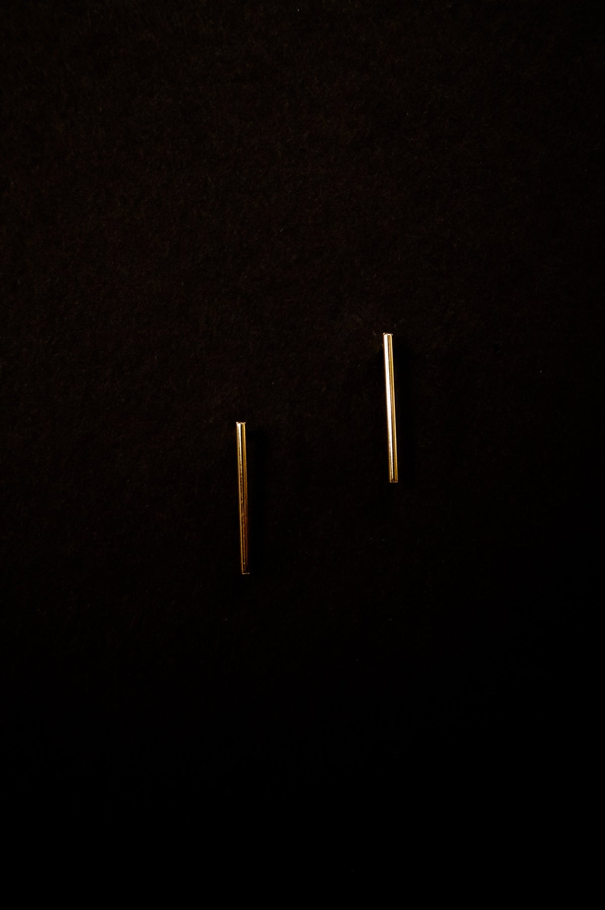 Bar Stud Earrings in Solid Gold or Rose Gold