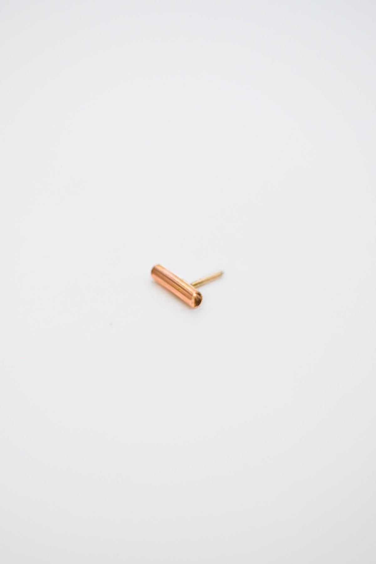 Tiny Bar Flat Back Stud Earring, Solid Gold or Rose Gold