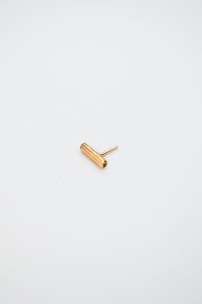 Tiny Bar Flat Back Stud Earring, Solid Gold or Rose Gold