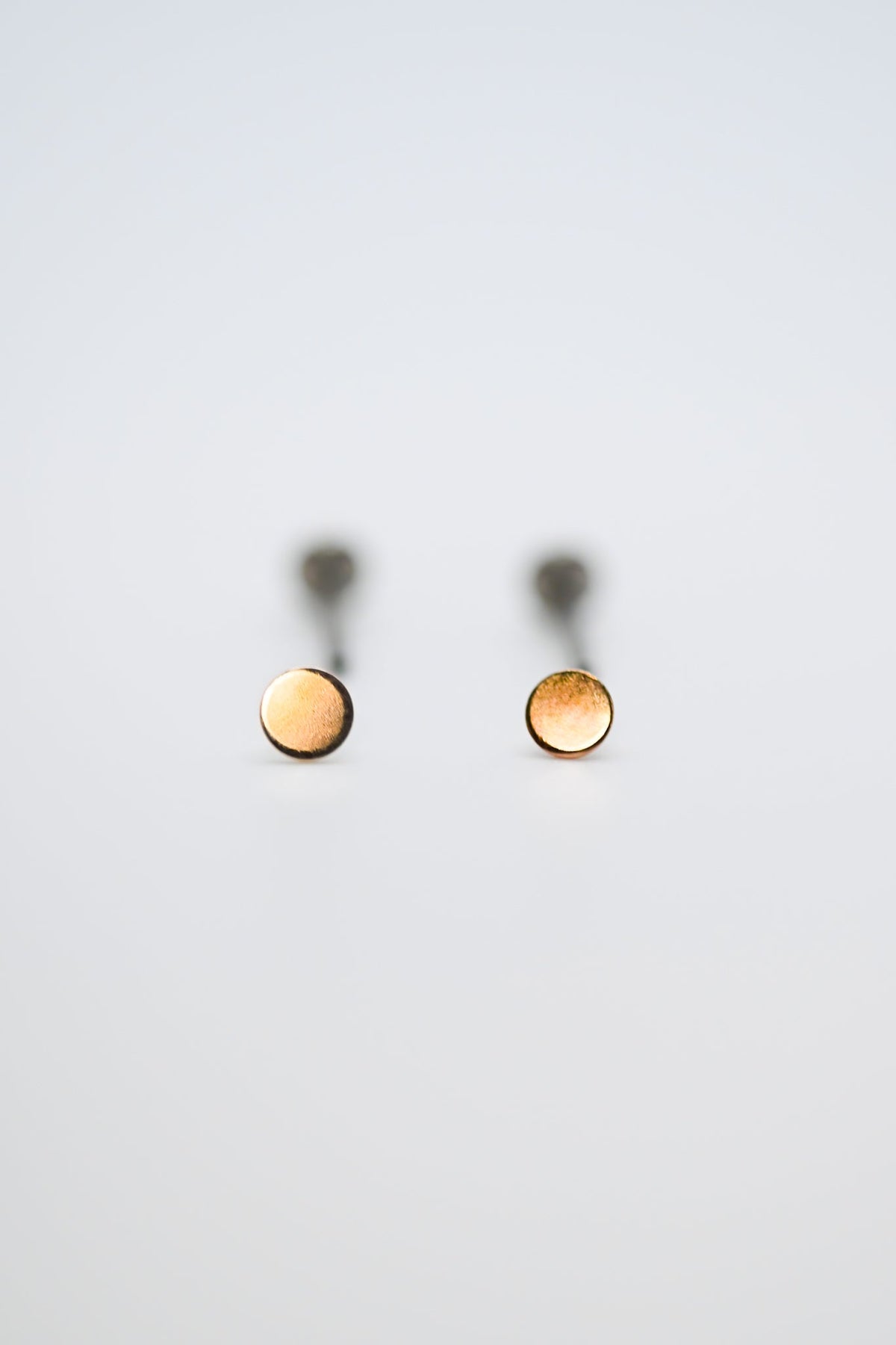 Mini Dot Flat Back Stud Earring, Solid Gold
