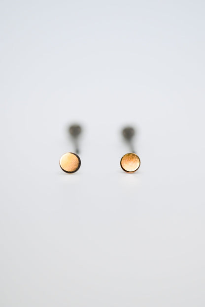 Mini Dot Flat Back Stud Earring, Solid Gold