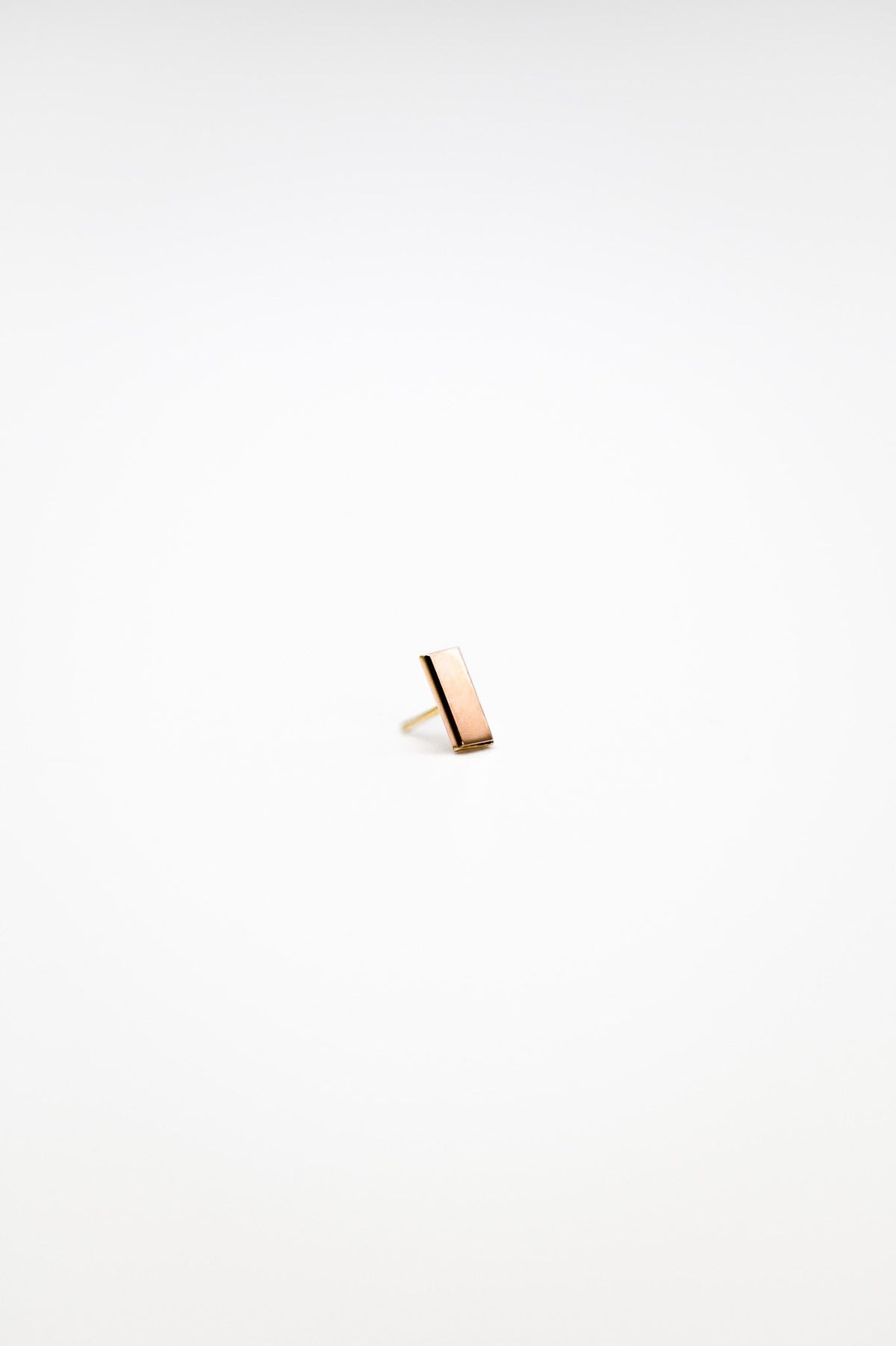Mini Mirror Flat Back Stud Earring, Solid Gold