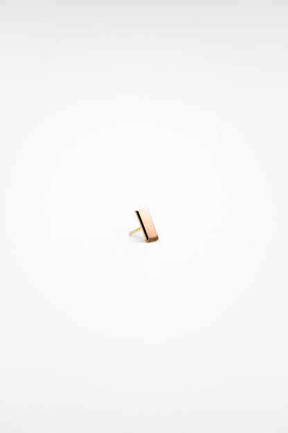 Mini Mirror Flat Back Stud Earring, Solid Gold
