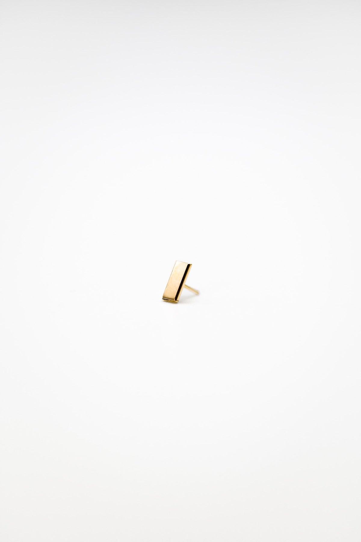 Mini Mirror Flat Back Stud Earring, Solid Gold