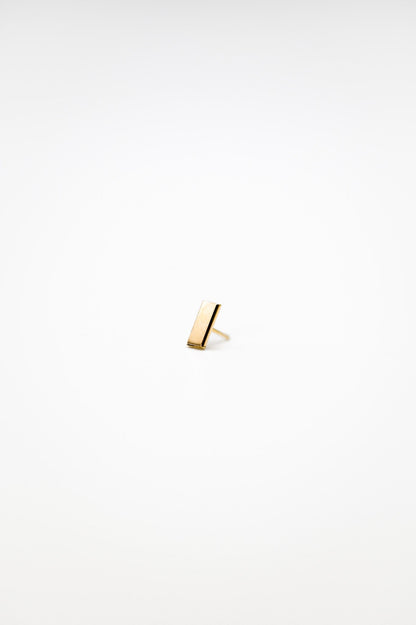 Mini Mirror Flat Back Stud Earring, Solid Gold