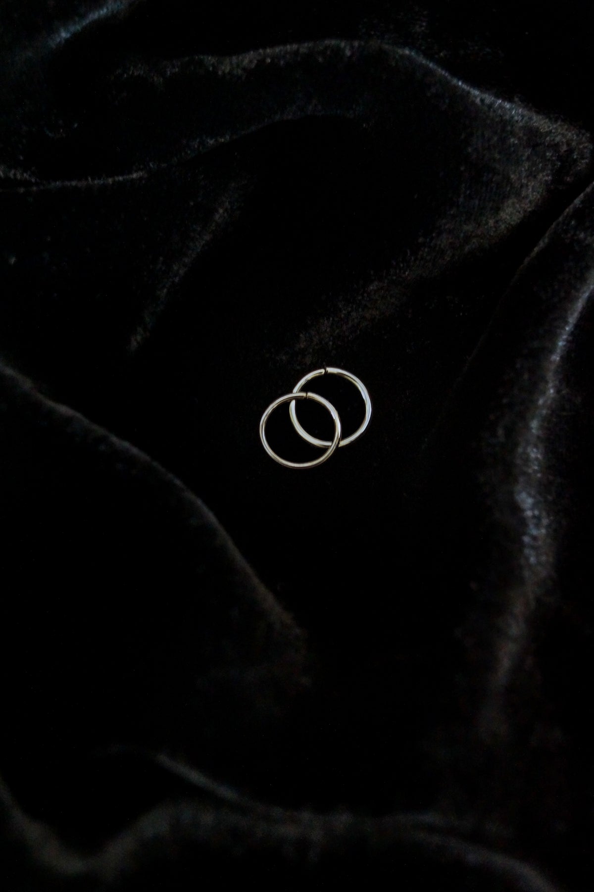 Huggie Hoop Earring in Solid 14K White Gold