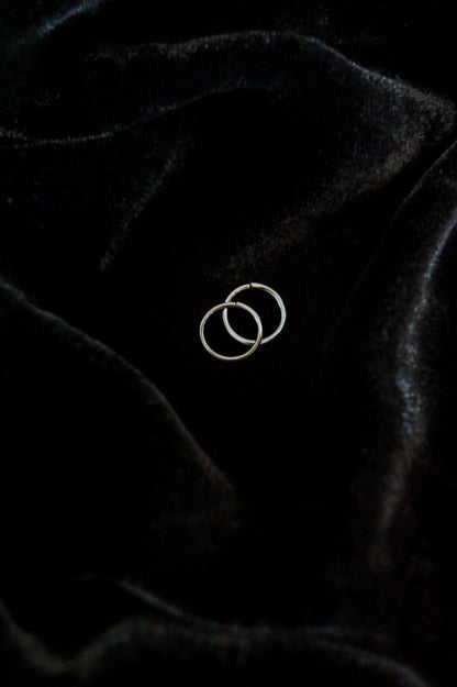 Huggie Hoop Earring in Solid 14K White Gold