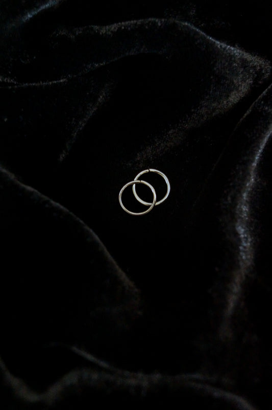 Huggie Hoop Earring in Solid 14K White Gold