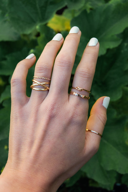 Infinity Spiral Ring, Solid 14K Gold