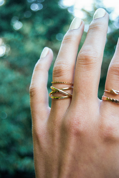 Infinity Spiral Ring, Solid 14K Gold